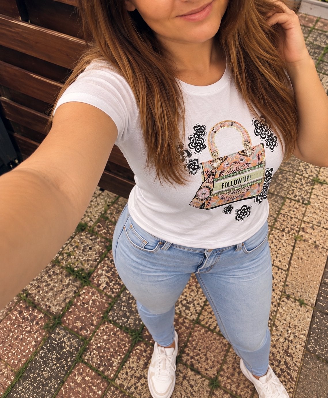 Nieuw studio eleven T-shirt met tasje en pailletten- TU, Verzenden, Nieuw, Wit, Korte mouw