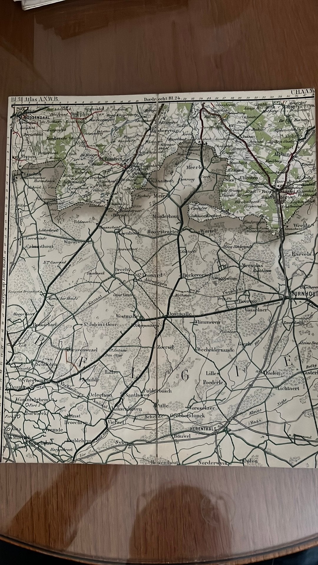 ANWB atlas blad 31Chaam 1918, Boeken, Gelezen, Ophalen of Verzenden, Landkaart, 1800 tot 2000