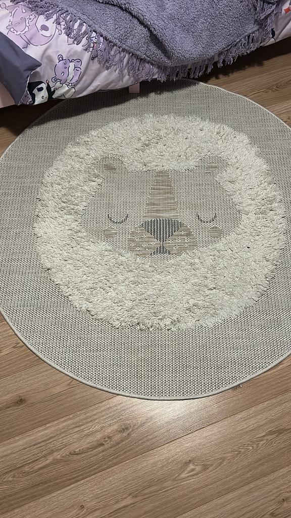 Rond vloerkleed leeuw voor kinderkamer - 160 cm, Ophalen, Gebruikt, 150 tot 200 cm, Rond