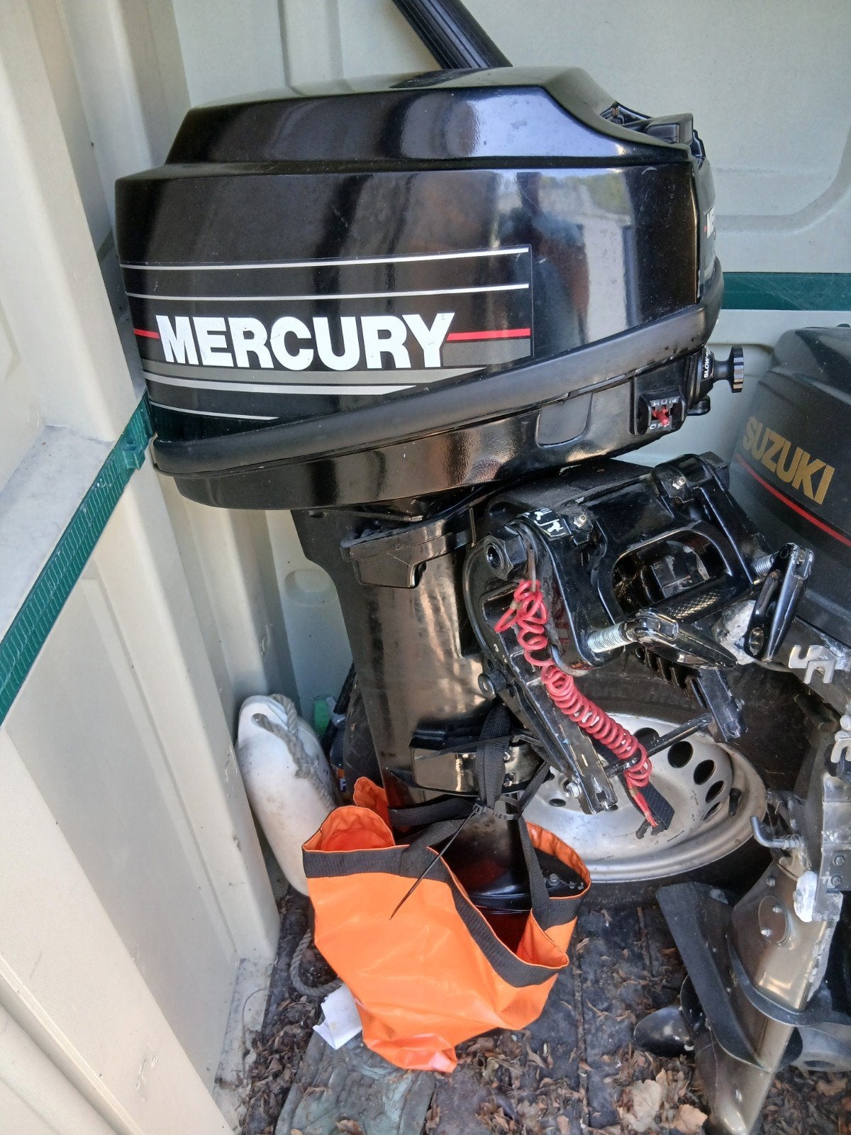 Mercury buitenboordmotor 15pk  met 25 liter brandstoftank, Ophalen, Gebruikt, Motor en Techniek