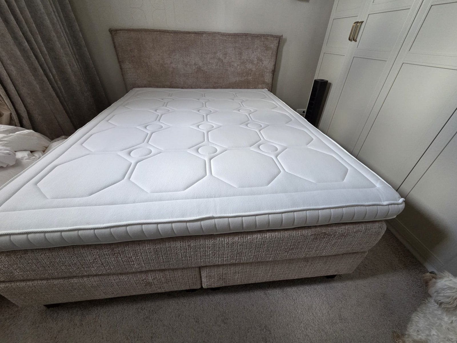 Topper: Full Hybride Alexia Deluxe, Ophalen, Wit, Tweepersoons, Zo goed als nieuw