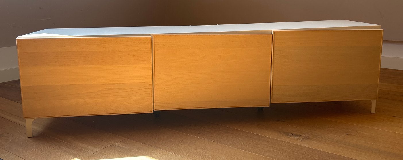 IKEA Besta TV-meubel met opbergruimte, wit/hout, Ophalen, Gebruikt, 150 tot 200 cm, Minder dan 100 cm