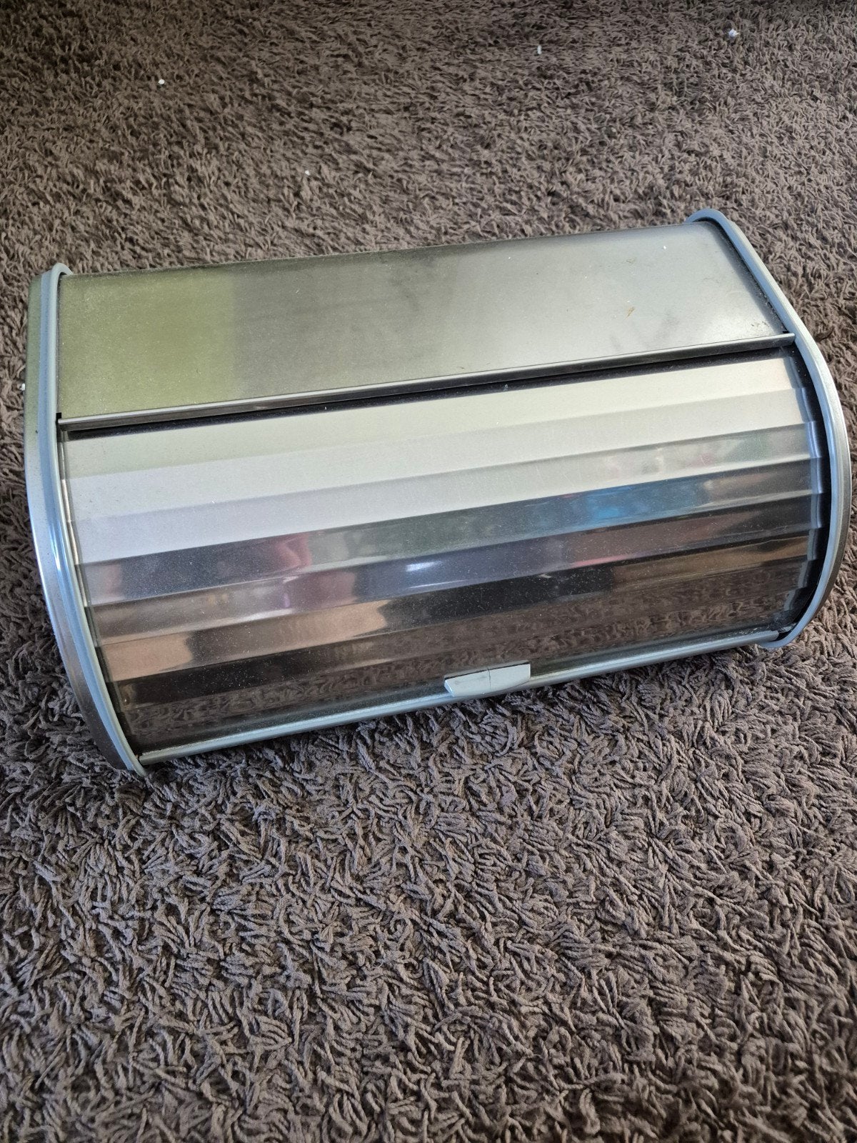 Vintage RVS Broodtrommel - Retro Keuken Accessoire, Zilver, Ophalen of Verzenden, Zo goed als nieuw, Metaal