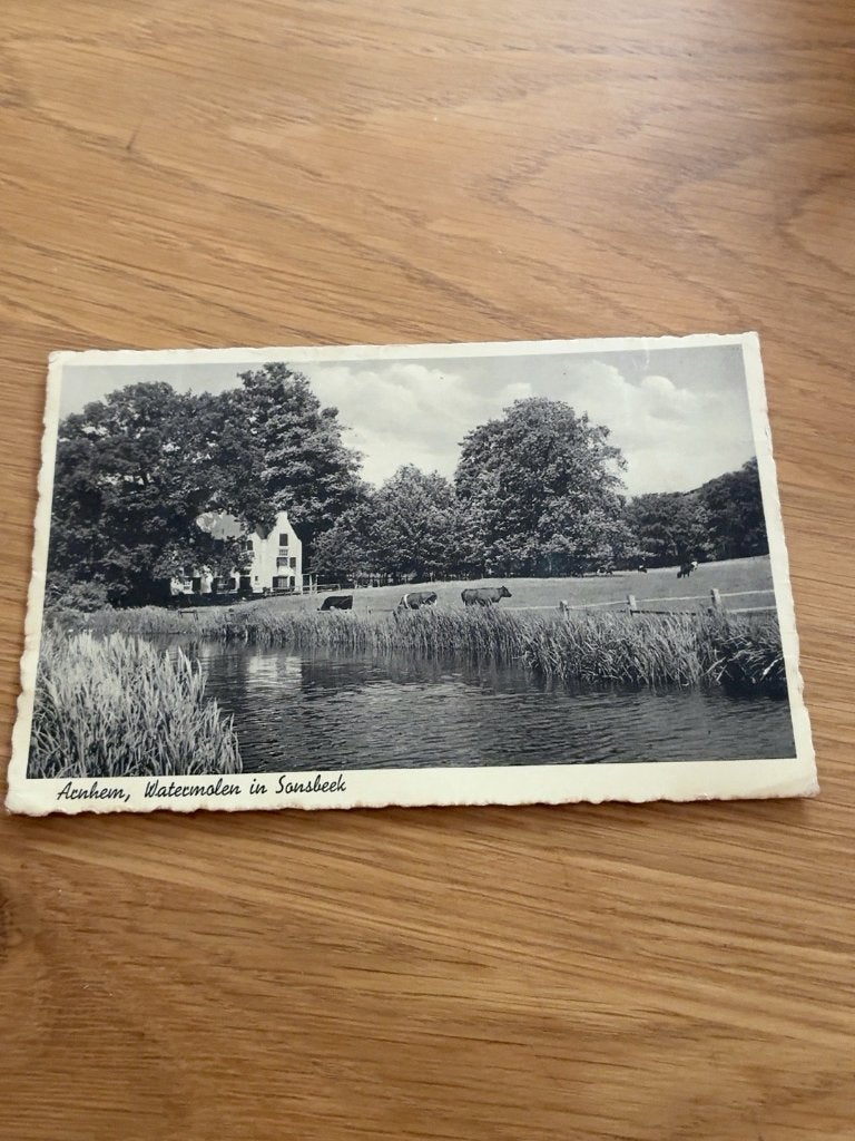Arnhem Watermolen Sonsbeek 1938 oude ansichtkaart, Verzenden, 1920 tot 1940, Gelopen, Gelderland