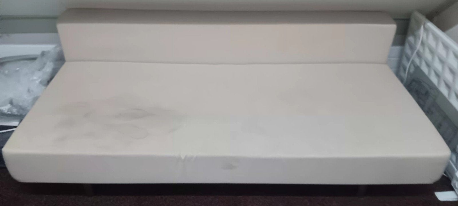 Uitklapbare slaapbank 190x130 cm, Ophalen, Gebruikt, 190 cm of minder, Crème