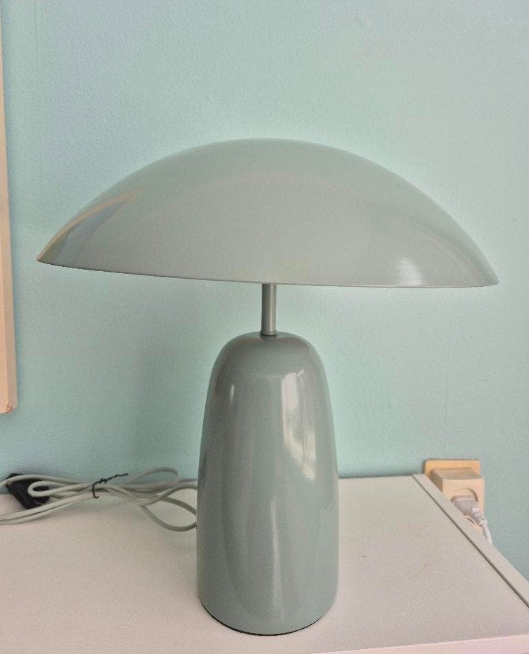 Stijlvolle bureau- of tafellamp van gelakt metaal, H&M Home, Huis en Inrichting, Lampen | Tafellampen, Groen, Ophalen, Textiel