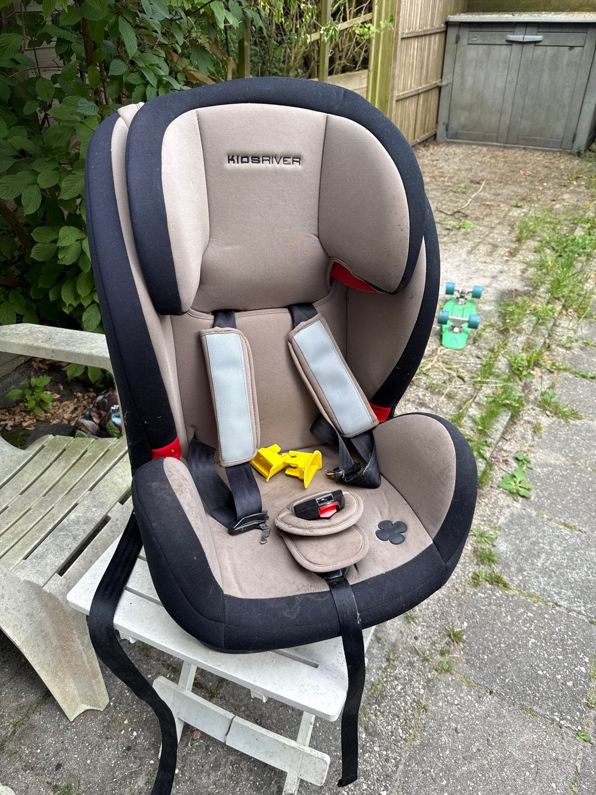 Kinderautostoel Kidsriver - Gebruikt, Autogordel of Isofix, Gebruikt, 9 t/m 18 kg, Zijbescherming