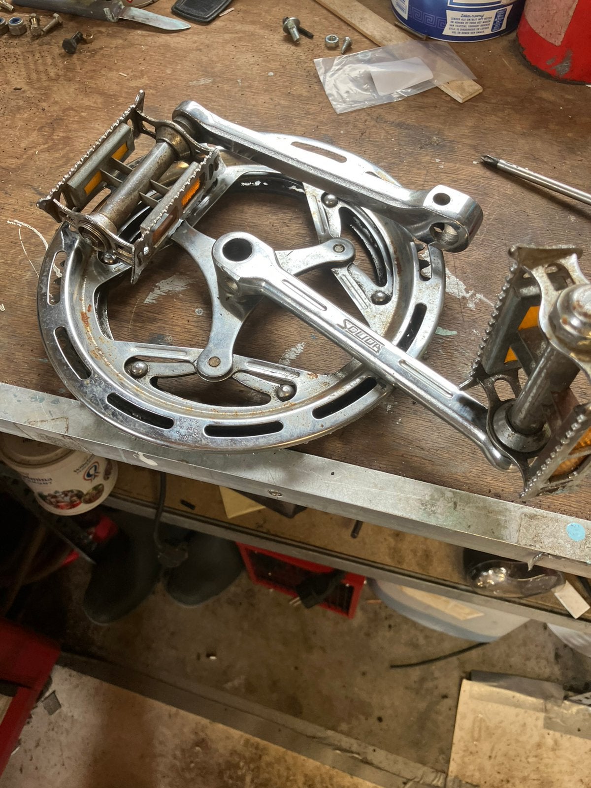 Oldtimer Soliop crankstel, Ophalen, Gebruikt