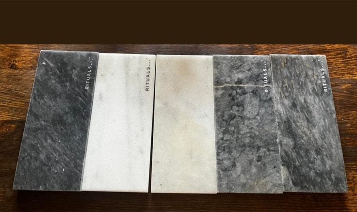 Vijf marmeren Rituals zeeptrays, Huis en Inrichting, Badkamer | Badtextiel en Accessoires, Ophalen