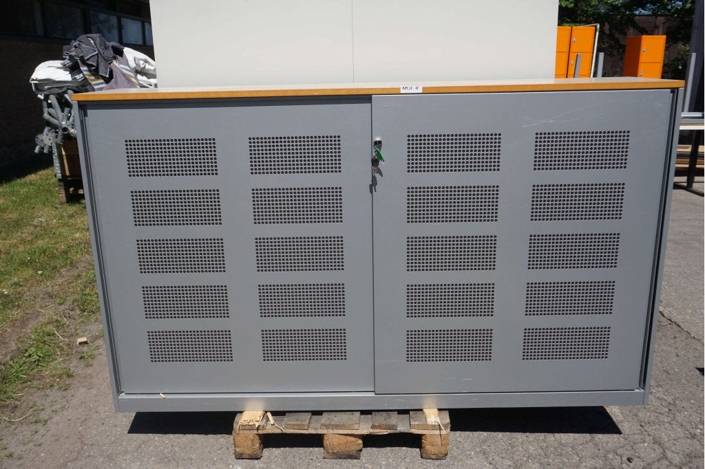 Ahrend schuifdeurkast kantoorkast dossierkast metalen kast, Gebruikt, 100 tot 150 cm, Niet ingevuld, 200 cm of meer