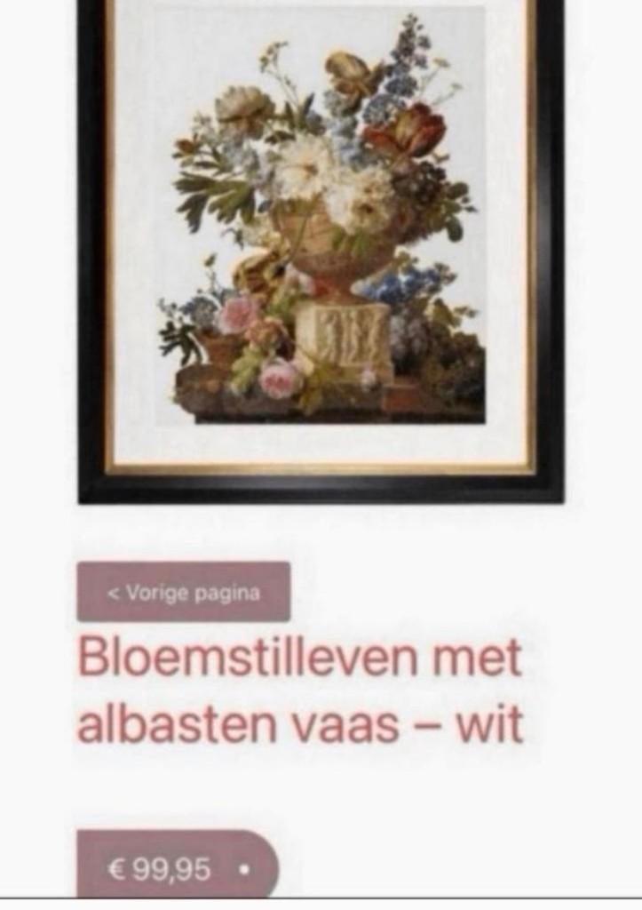BORDUURPAKKET THEA GOUVERNEUR STILLEVEN EN ALBASTER VAAS, Verzenden, Nieuw, Handborduren, Borduurpakket