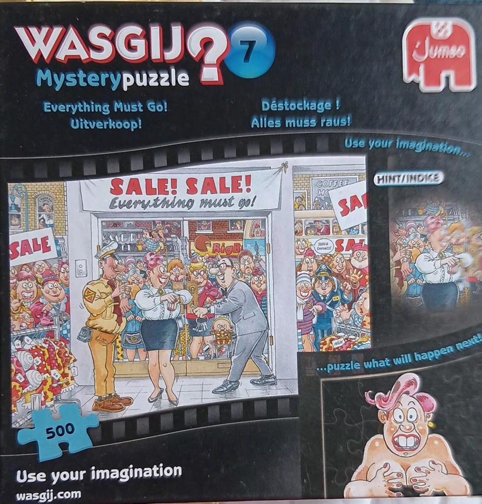 Wasgy mystery 7. 500 stukjes, Ophalen of Verzenden, 500 t/m 1500 stukjes, Zo goed als nieuw
