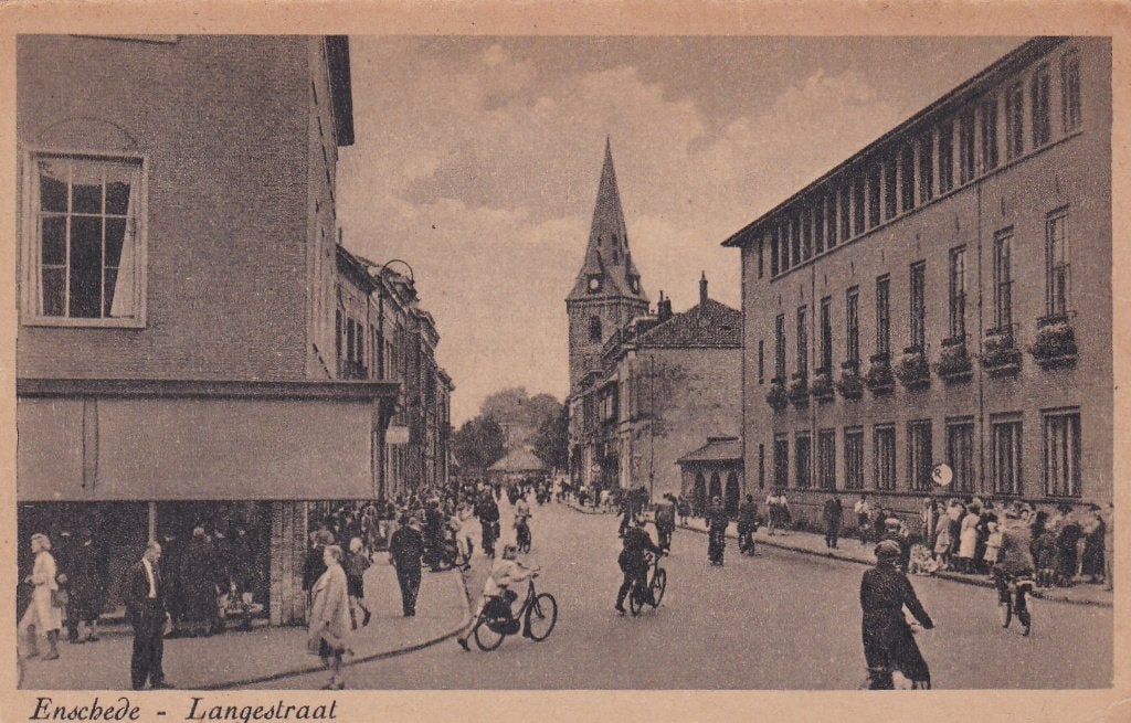 19003 Enschede Langestraat Overijssel Losser Borne Hengelo, Verzenden, 1940 tot 1960, Ongelopen, Overijssel
