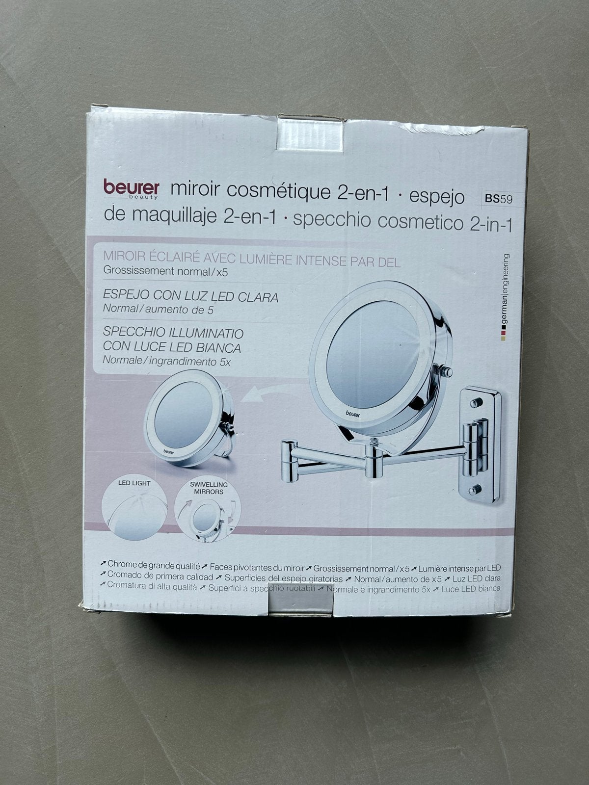 Beurer make-up spiegel met led verlichting - Nieuw, Ophalen, Minder dan 50 cm, Rond, Nieuw