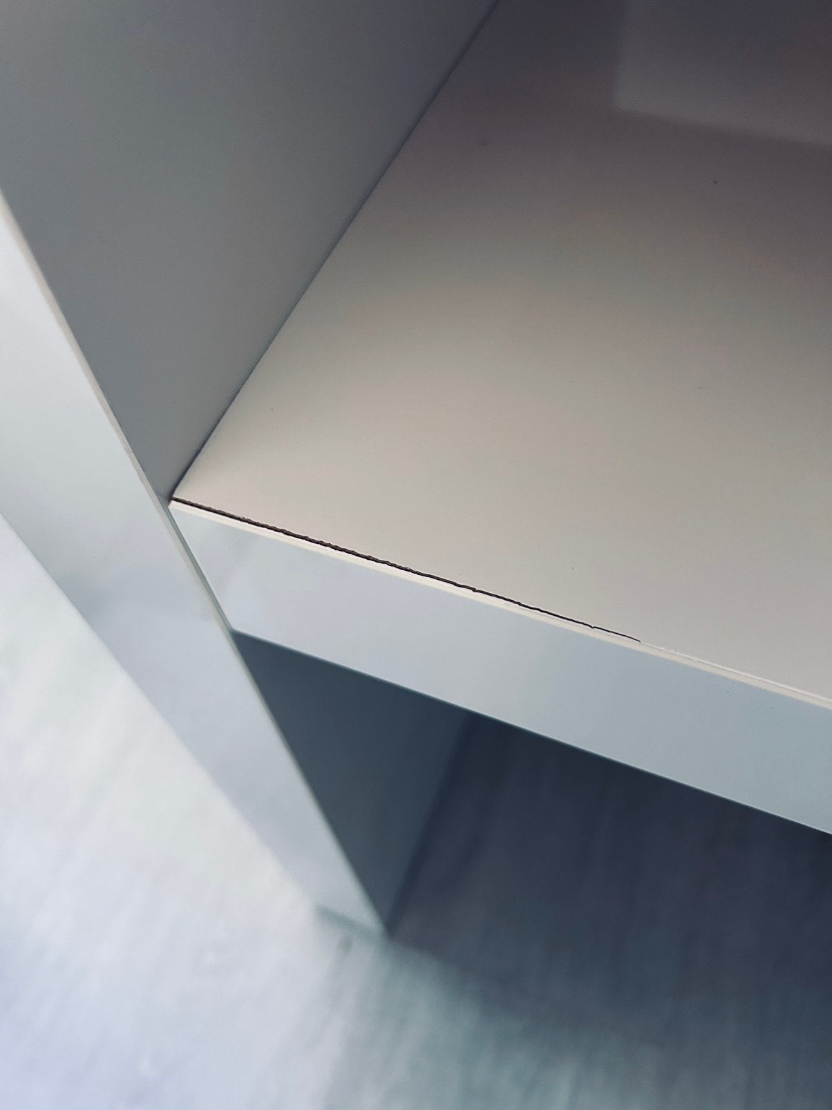 Hooglans witte kast/tafel/ tv kast, Ophalen, Gebruikt, 100 tot 150 cm, Hooglans wit strak