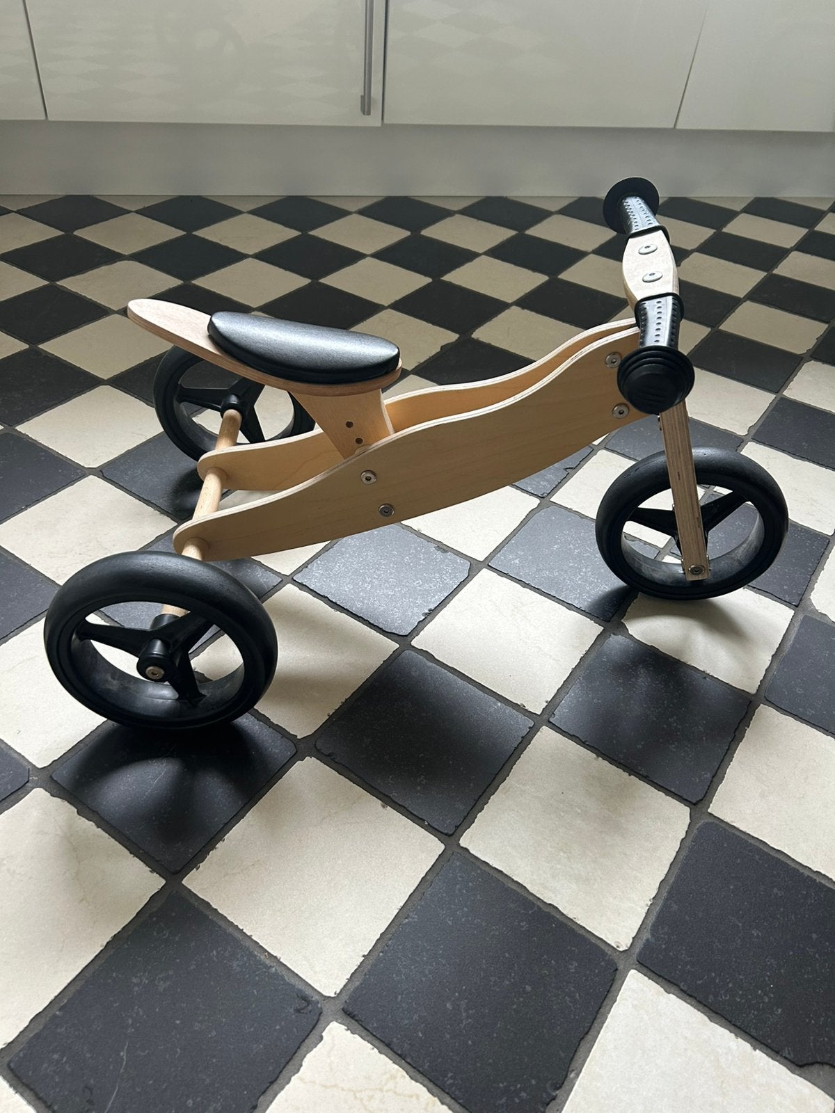 Loopfiets 2 in 1 Fieldyards blank hout met zwart, Ophalen of Verzenden, Zo goed als nieuw, Loopfiets