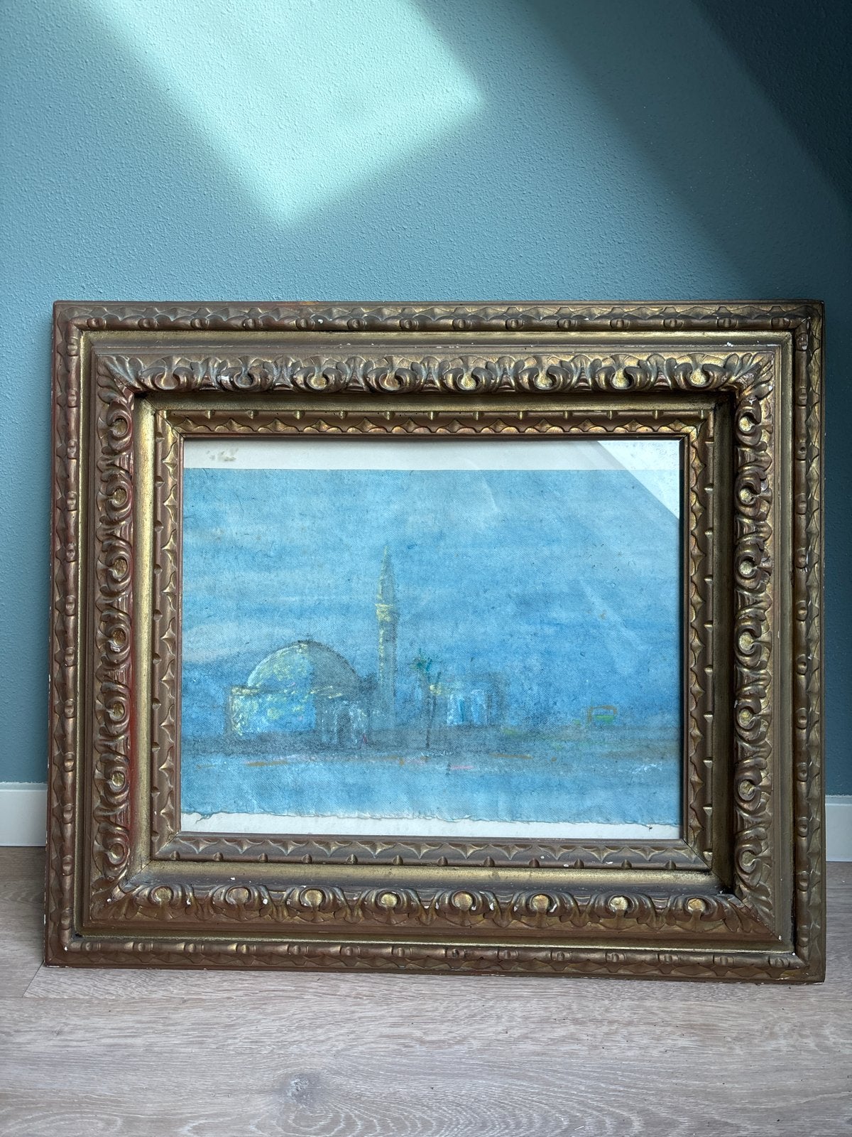 Waterverf van Tangier door Poppe Damave, Realistisch, Ophalen of Verzenden, Aquarel, Ingelijst