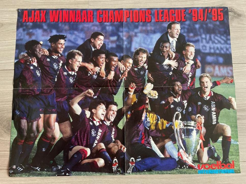 Ajax Winnaar Champions League '94-'95 Poster, Ophalen of Verzenden, Zo goed als nieuw, Ajax, Poster, Plaatje of Sticker