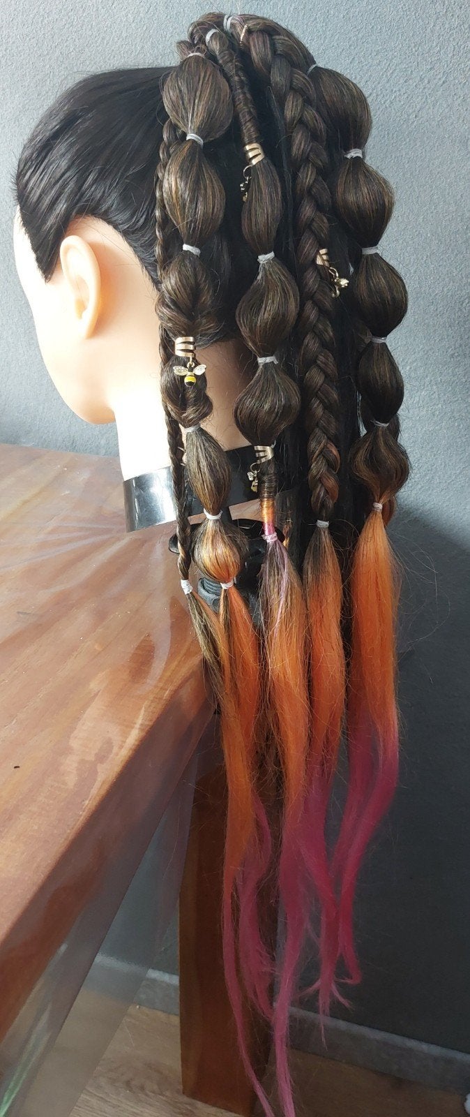 ravebraids / bubblebraids / festivalbraids /mermaid braids, Ophalen of Verzenden, Handgemaakt, Nieuw, Haarelastiek