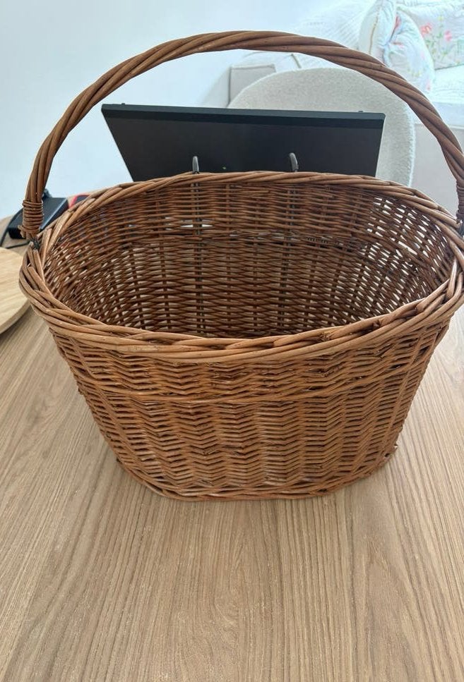 Hele leuke rieten fietsmand, Ophalen of Verzenden, Gebruikt