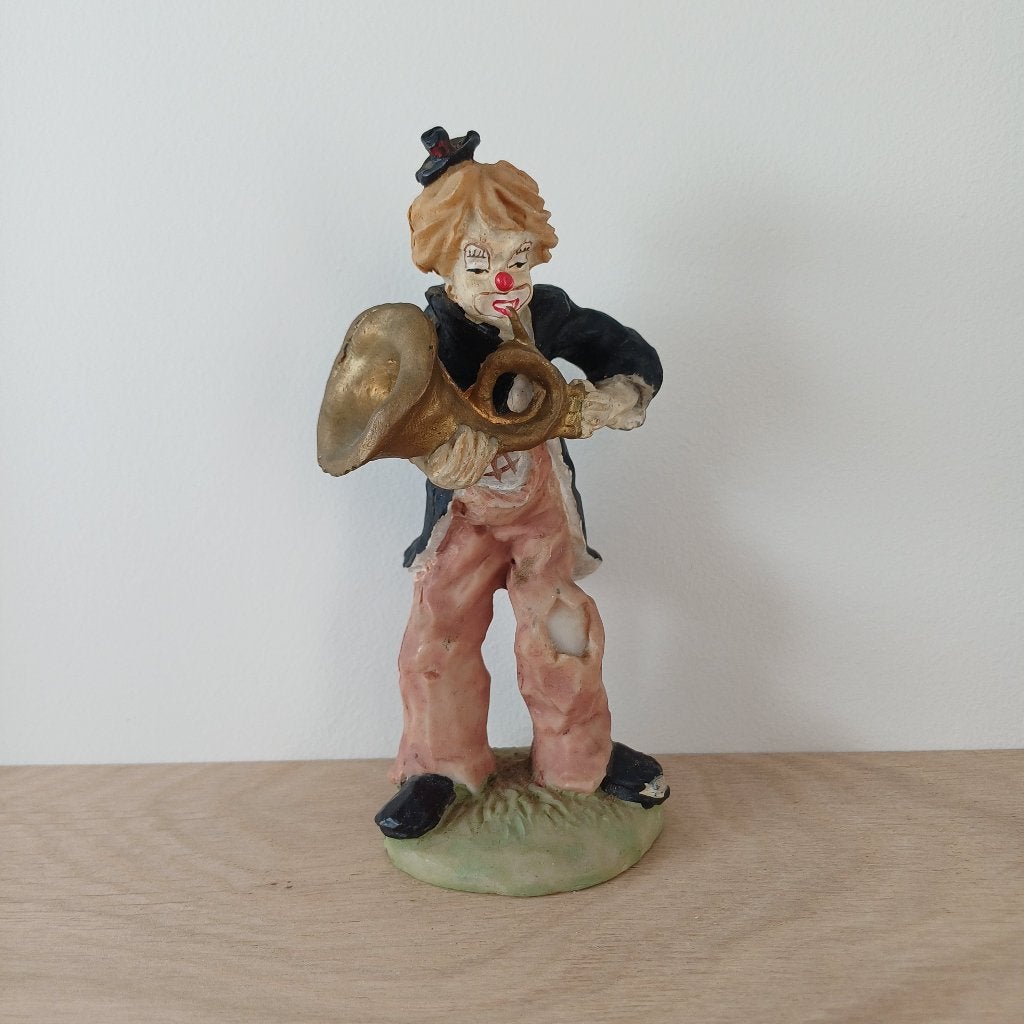 Beeldje clown met tuba, Verzamelen, Ophalen of Verzenden, Gebruikt, Mens