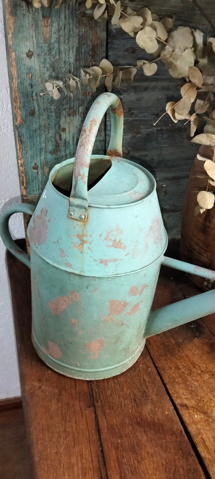 Mooie brocante groen blauwe gieter., Ophalen of Verzenden