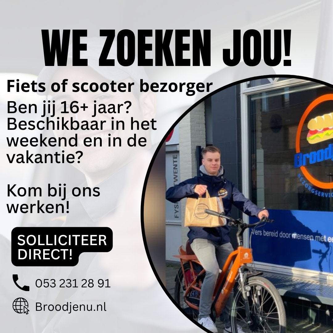 Bezorger gezocht (16+) fiets, scooter of auto Enschede, Starter, Overige niveaus, Variabele uren, Geschikt als bijbaan