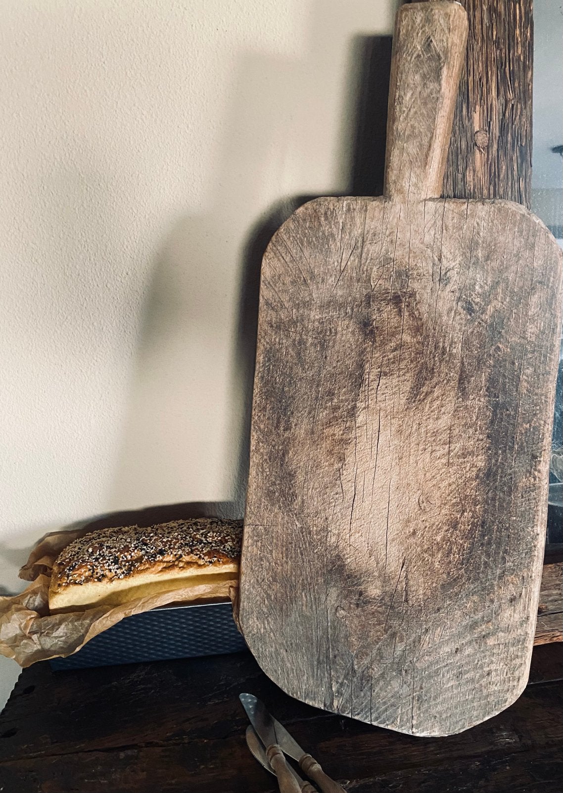 Antieke turkse broodplank / snijplank, Ophalen