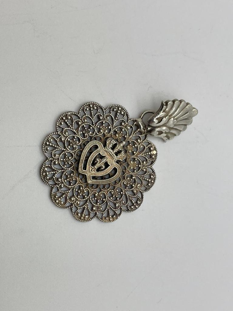 E24 Prachtige zilveren hanger Viana hart, Ophalen of Verzenden, X, Hart, Zilver