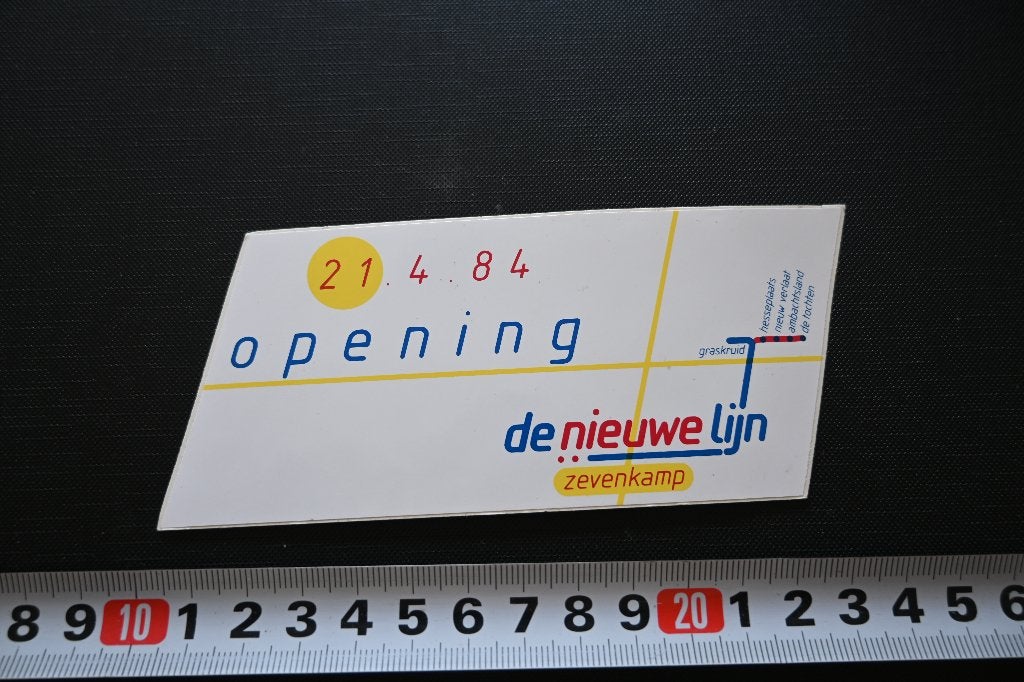 sticker 21.4.84 opening de nieuwe lijn zevenkamp rotterdam, Ophalen, Zo goed als nieuw