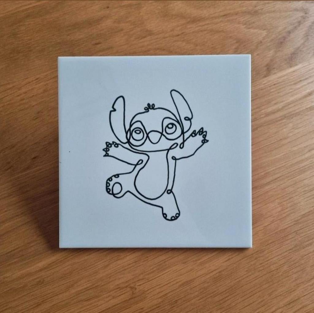 Tegeltje stitch disney lijntekening lijn tekening, Ophalen of Verzenden