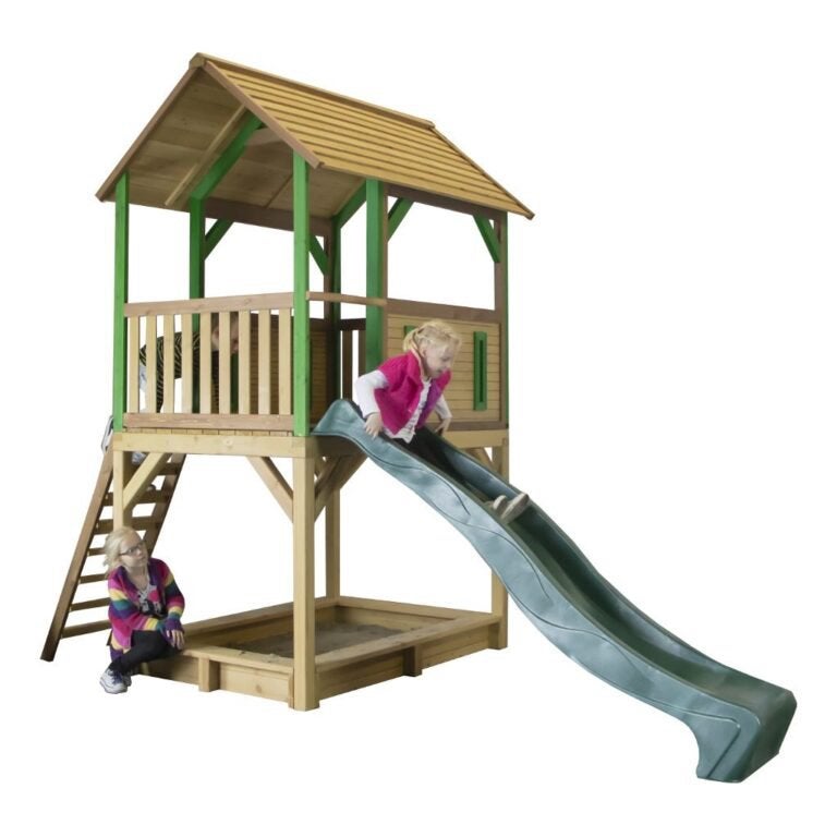 Nieuw Axi Pumba Speelhuisje met zandbak en glijbaan, Ophalen, Nieuw, Hout