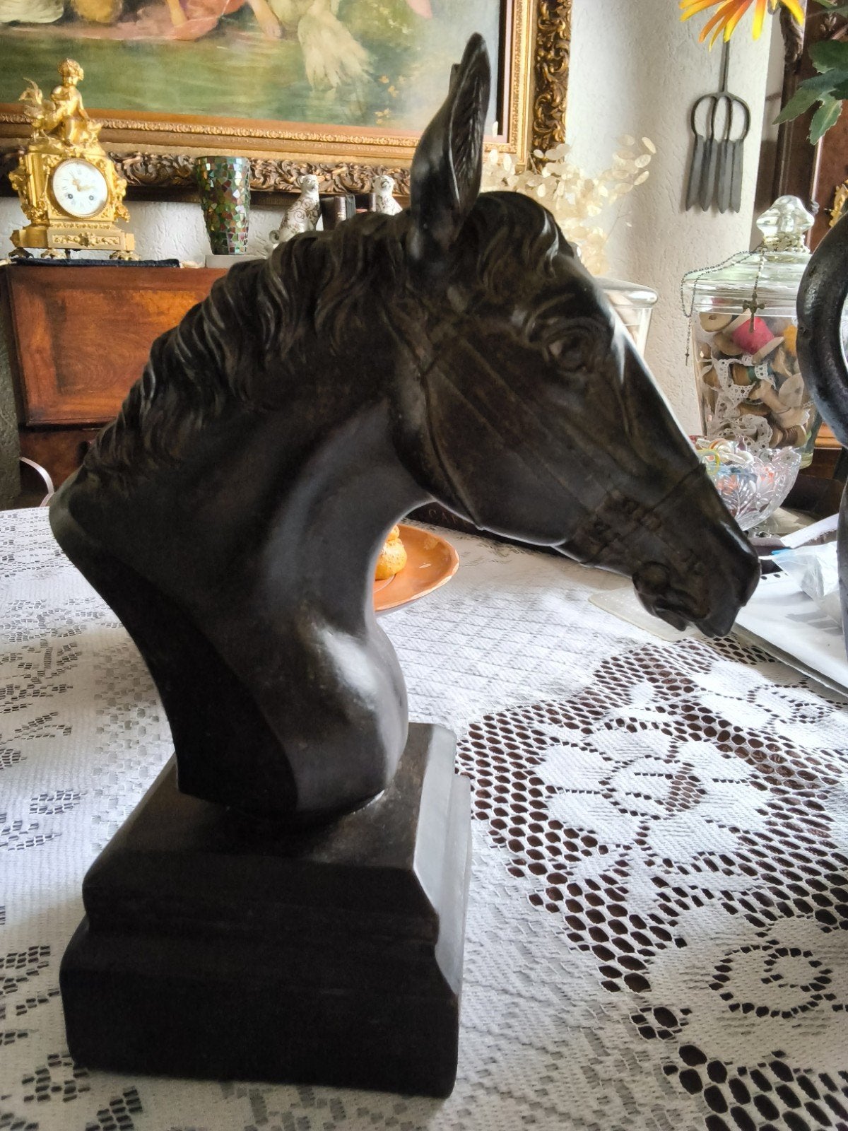Prachtige paardenbuste van kunststof, Buste, Kunststof, Ophalen of Verzenden, Zoogdier