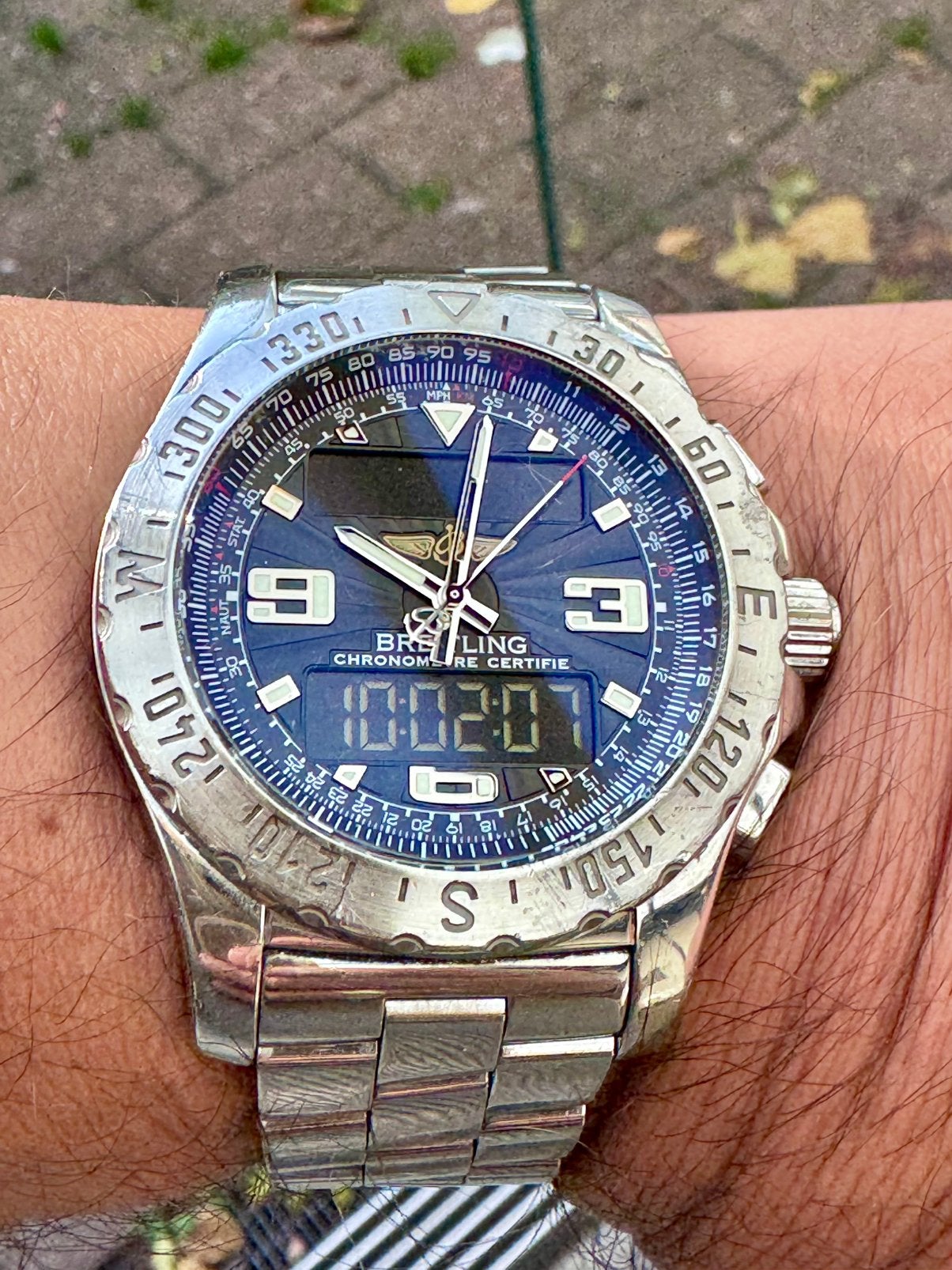 Breitling Airwolf professional met stalen band 44 mm, Staal, Met bandje, Breitling, Polshorloge