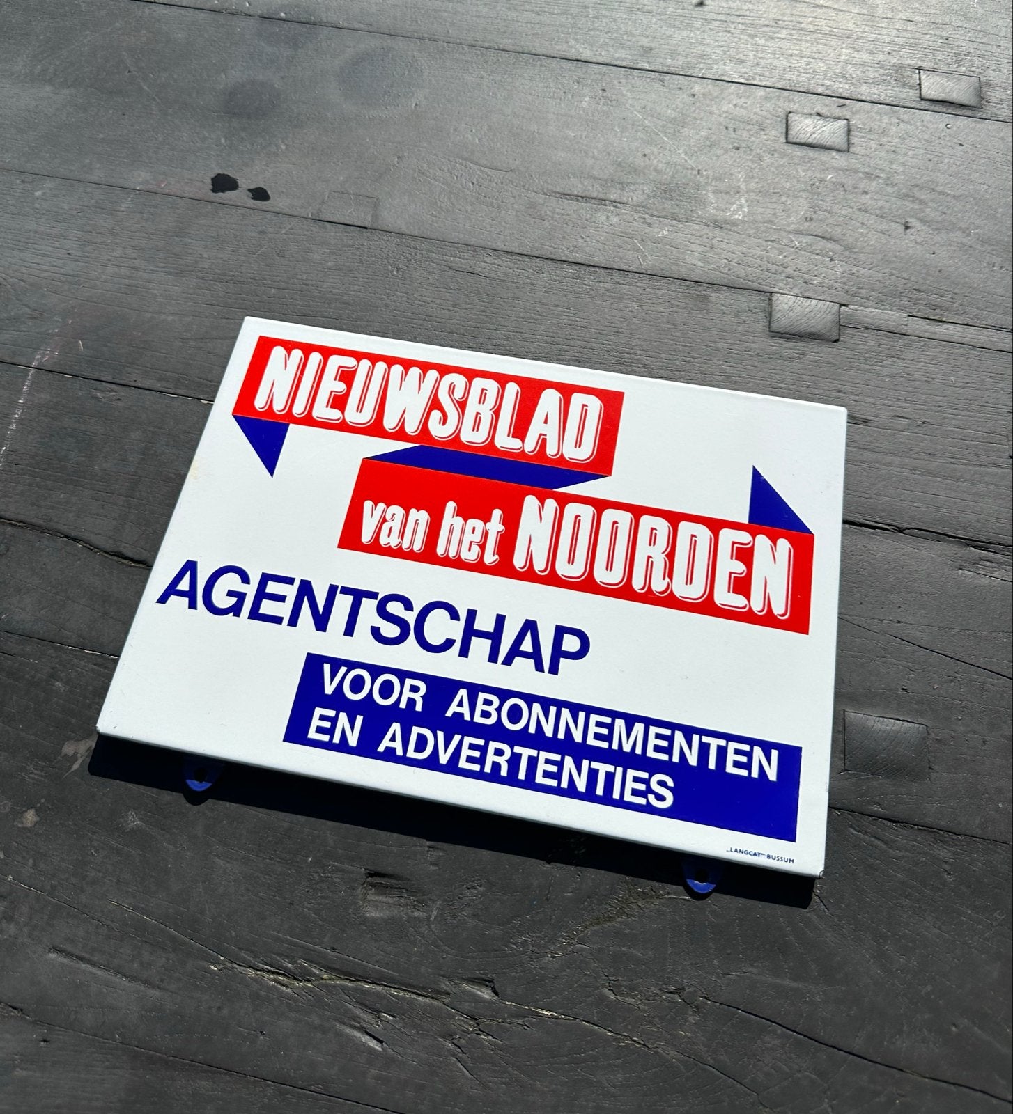 Origineel Emaille Bord - Nieuwsblad van het Noorden, Ophalen of Verzenden
