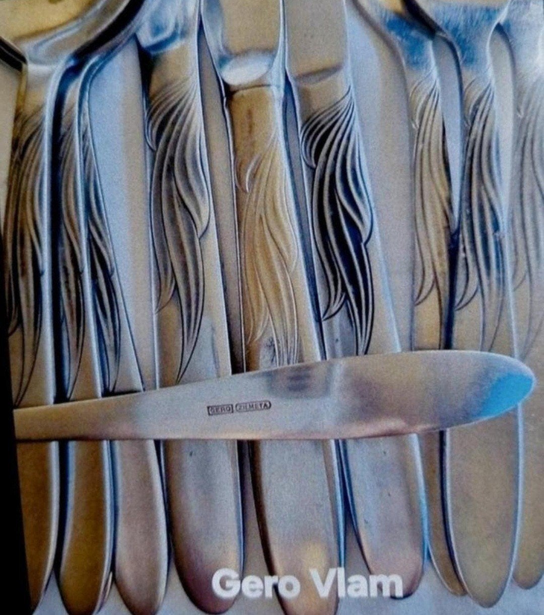 Vintage bestek Gero Zilmeta 520 relief Vlammetje, Antiek en Kunst, Ophalen of Verzenden