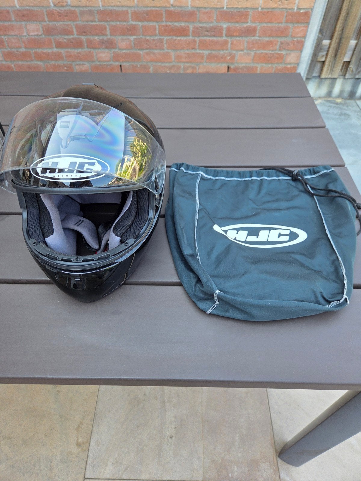 HJC integraal helm met zonnevizier maat XS in nieuwstaat., Motoren, Kleding | Motorhelmen, Ophalen, XS, HJC, Integraalhelm