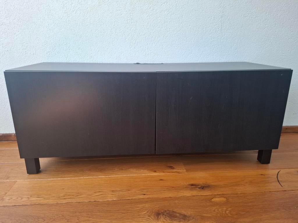 Gratis IKEA BESTA tv meubel zwartbruin gebruikt, Ophalen, Gebruikt, 150 tot 200 cm, Minder dan 100 cm