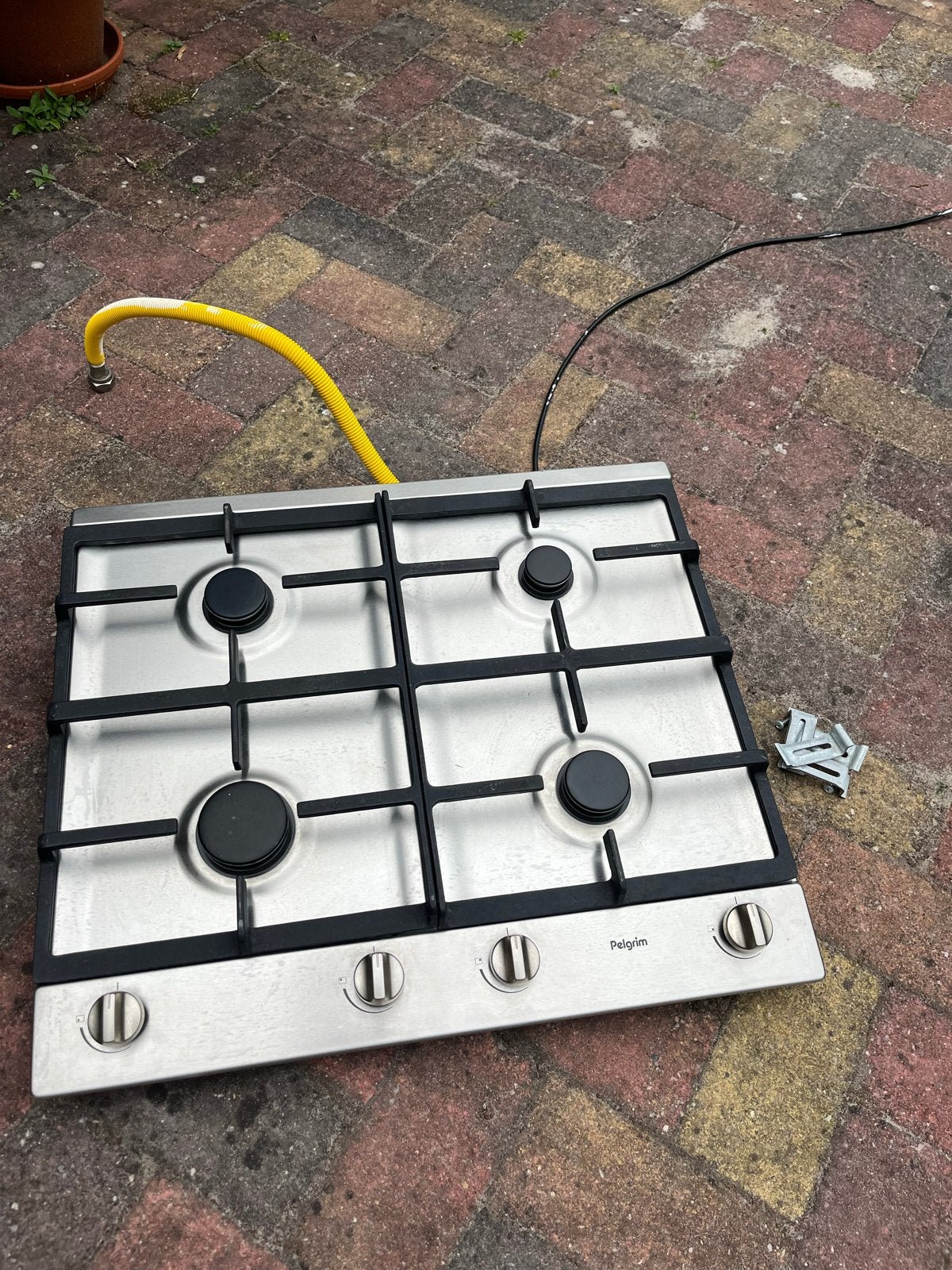 Pelgrim RVS GK635RVSA1E/P1 Inbouw Gaskookplaat 4 Pitten, Witgoed en Apparatuur, Kookplaten, Gebruikt, Inbouw, Gas, 4 kookzones