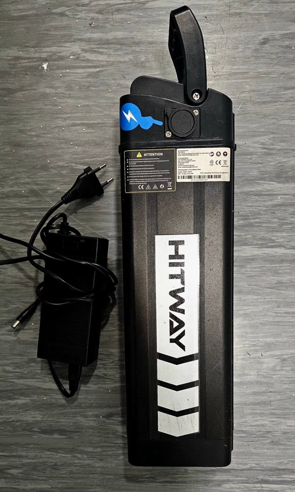 Hitway E-bike Accu 36V 10.4Ah met Oplader, Gebruikt
