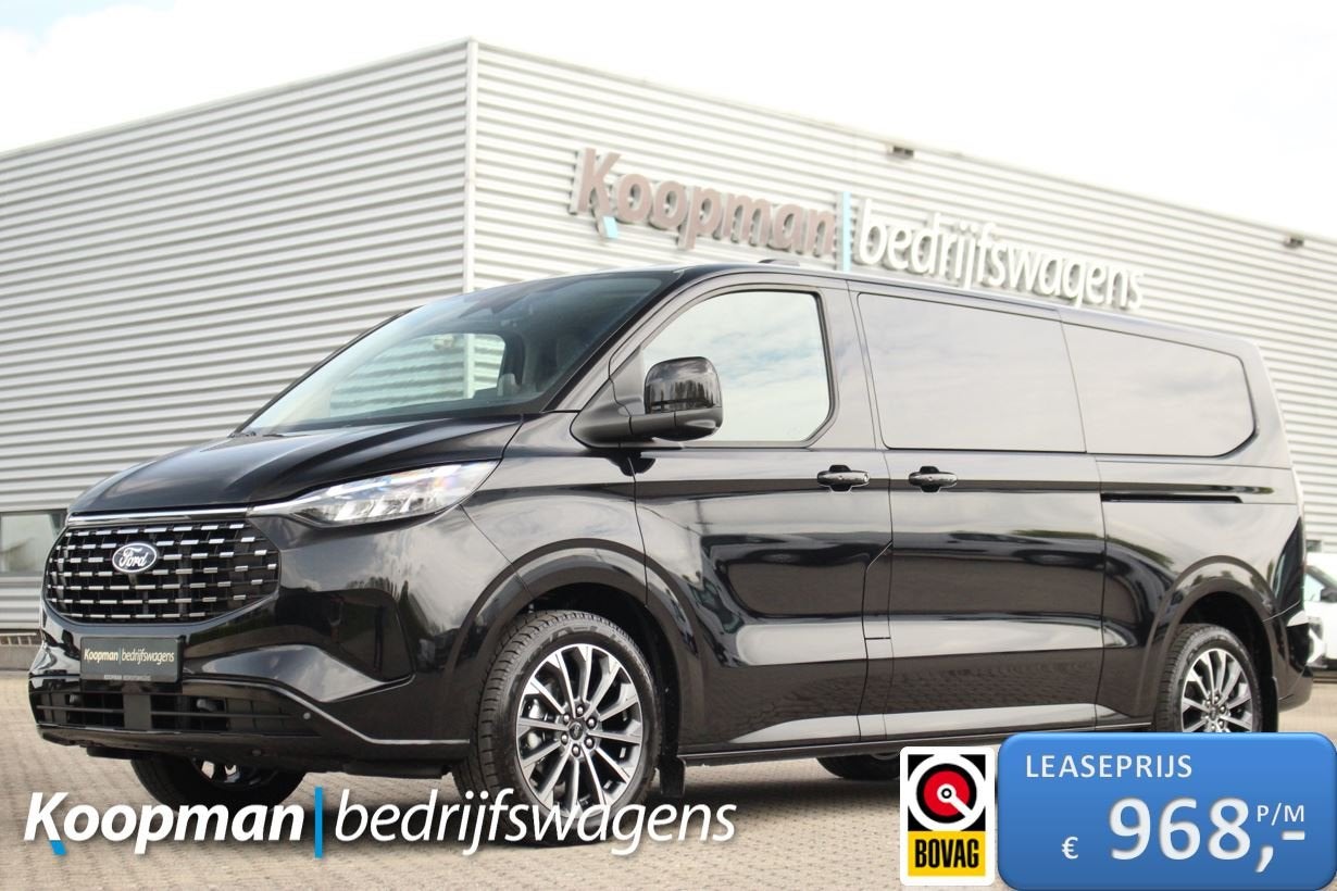 Ford Tourneo Custom 2.5 PHEV 233pk L2H1 Titanium X | Incl BP, Auto's, 1850 kg, Zwart, Bedrijf, Nieuw