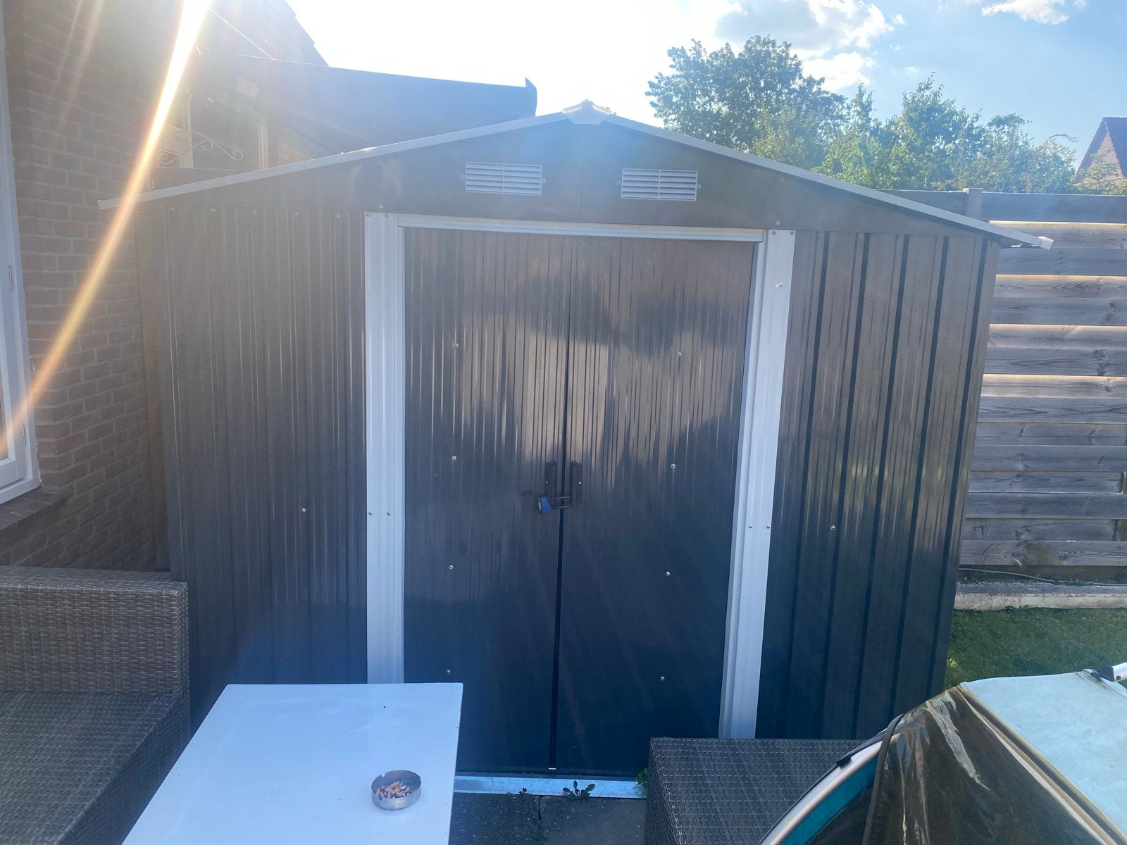 Metalen Tuinhuis XL 3,5 m² - Zo goed als nieuw, Tuin en Terras, Tuinhuizen, Ophalen, 200 tot 400 cm, 250 tot 500 cm, Schuur