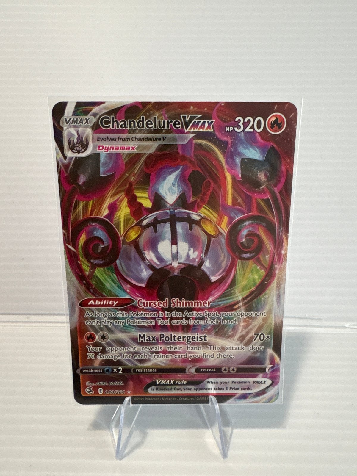 Chandelure VMAX 040/264 Fusion Strike NM Pokémon Kaart, Ophalen of Verzenden, Zo goed als nieuw, Losse kaart