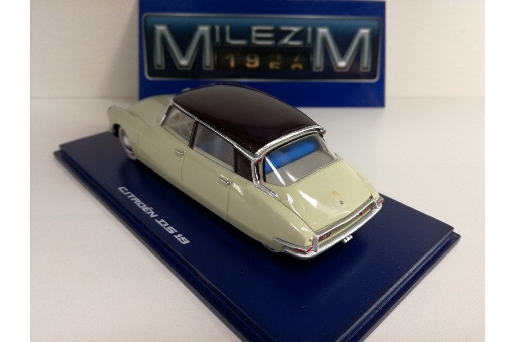 Citroen DS 19 1956 Champagne met Aubergine dak Milezim 1:43, Ophalen of Verzenden, Nieuw, Auto, Overige merken
