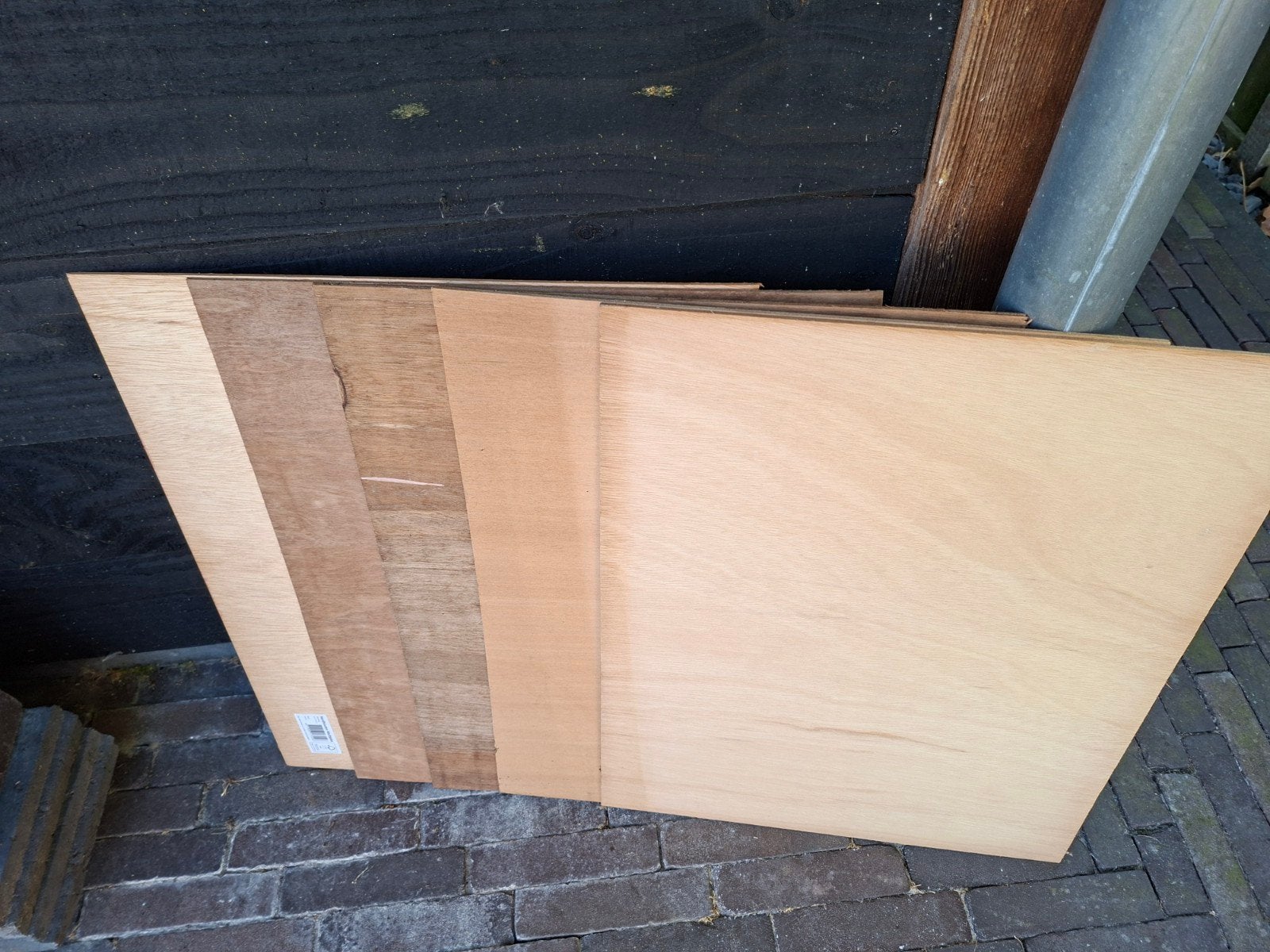 gebruikte plaat triplex 49x60cm 4mm dik, Ophalen, Gebruikt, Multiplex, Minder dan 20 mm