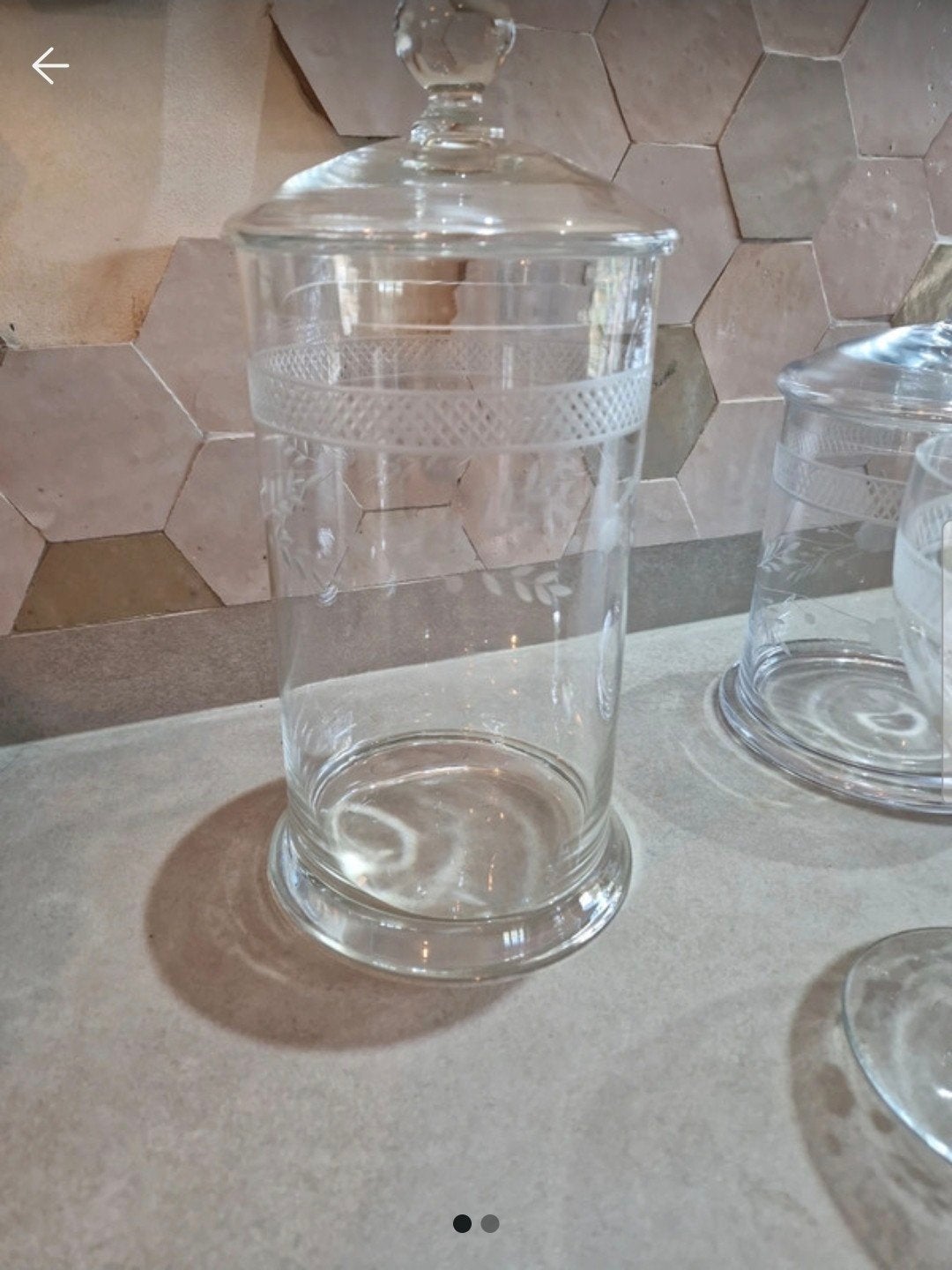 Vintage glazen pot, Huis en Inrichting, Woonaccessoires | Stolpen, Ophalen of Verzenden