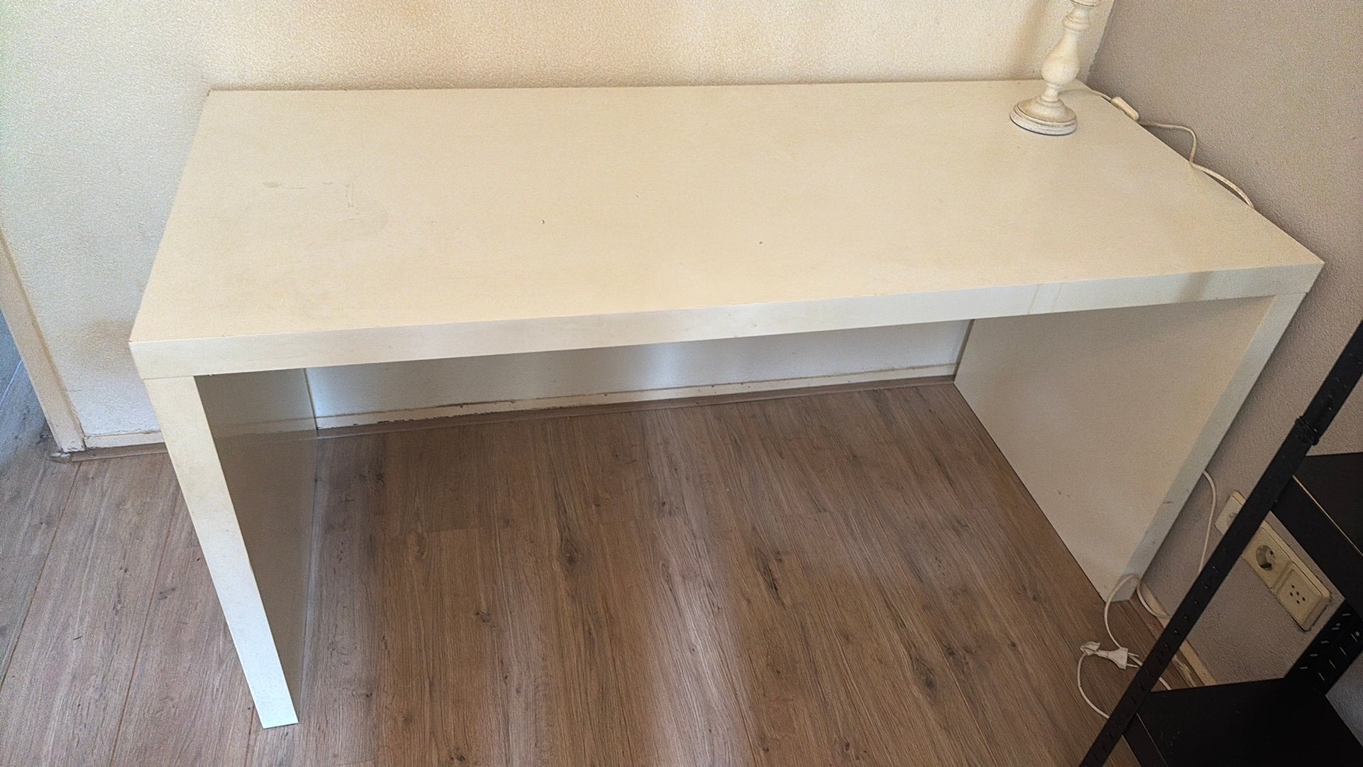 groot wit bureau Ikea, Ophalen, Gebruikt