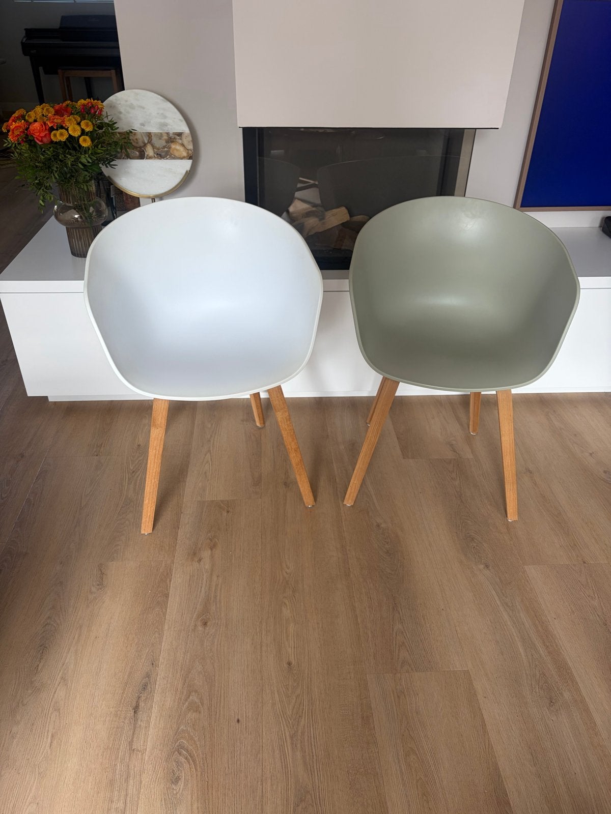 Set van 2 HAY About A Chair AAC22 stoelen, Huis en Inrichting, Ophalen, Twee, Wit, Scandinavisch