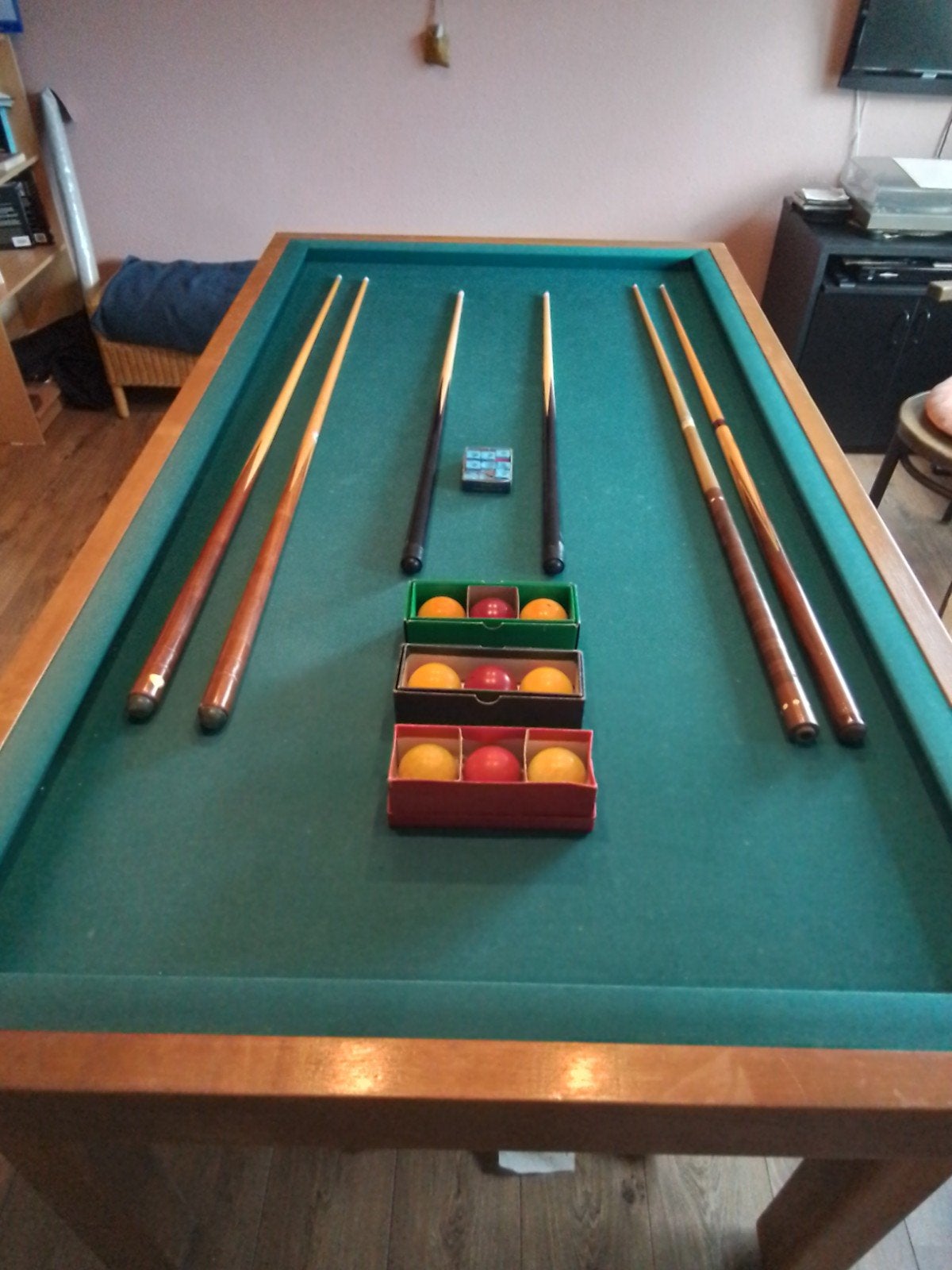 Biljarttafel met accessoires 200x110, Ophalen, Zo goed als nieuw, Biljarttafel