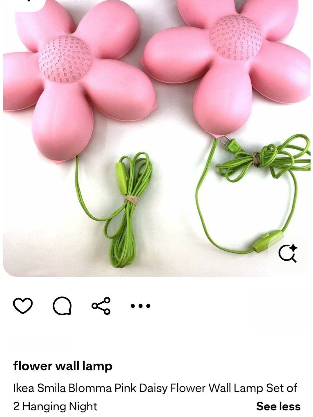 Ikea Smila Blomma Roze Bloemen Wandlamp (2 stuks), Ophalen of Verzenden, Zo goed als nieuw, Kunststof, Speels kleurrijk